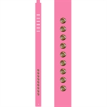 Skulderstrop i pink l�der med hulnitter