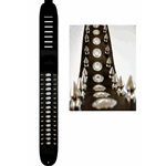 Metalringe og spikes skulderstrop i sort l�der 