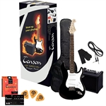 Tenson ST El-guitarpakke komplet med forst�rker sort guitar